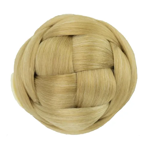Miniatura 2 de IMISSU Trenzado Chignon Dancer Hair Donut Hairpieces Scrunchie Claw Hair Moño Updo para bodas y fiestas (M3 rubio ceniza)