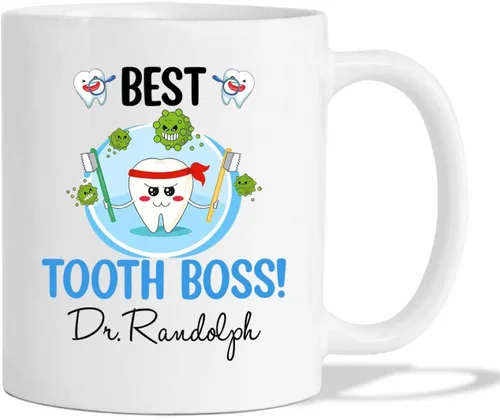 Miniatura 24 de Taza de café blanca personalizada para dentista ortodoncista de 11 onzas, 15 onzas, un dentista verdaderamente genial es difícil de encontrar