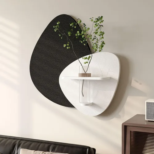 Arte de pared abstracto en blanco y negro con textura 3D con jarrón, pinturas modernas para paredes - Decoración de pared minimalista para sala de