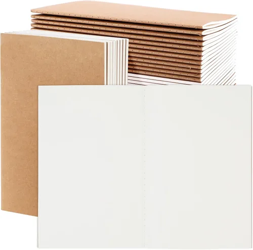 Miniatura 9 de EOOUT 80 piezas de cuadernos de papel kraft para niños, diarios en blanco al por mayor, libros de bocetos, cuaderno de composición de 60 páginas, 80
