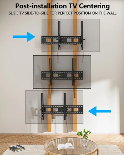 Miniatura 5 de FORGING MOUNT Soporte de pared de TV inclinable resistente para televisores grandes de 47 a 120 pulgadas, soporte de TV de perfil bajo