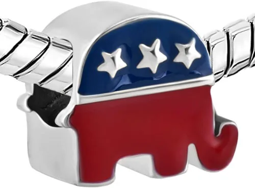 Miniatura 2 de Animal Charm USA Party Strong and Dignified Republicano Elephant Bead for Bracelet