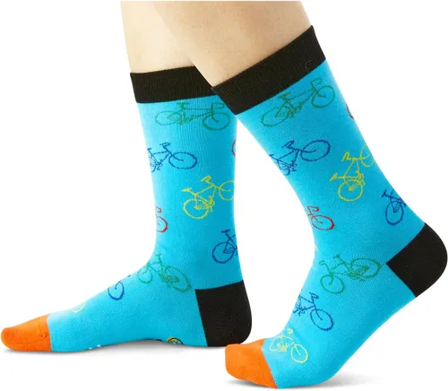 Miniatura 2 de Zmart Calcetines unisex para ciclismo, bicicleta, yoga, regalos para ciclistas de ciclismo de montaña, instructor de yoga, yogui, Azul Ciclo