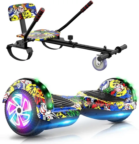 Miniatura 8 de LIEAGLE Scooter with Seat Attachment, 6.5" Scooters Go Kart Combo with Colorful LED Lights & Bluetooth, for Kids Boys Girls Adults All Ages 6.5