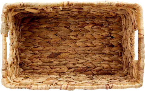 Miniatura 9 de Juvale Cesta rectangular pequeña de mimbre, cesta de jacinto de agua tejida a mano, se adapta a estantes de almacenamiento estándar, paquete de 2