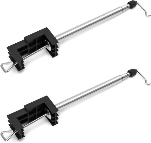 Miniatura 8 de QWORK Herramienta rotativa, amoladora redonda, soporte telescópico para colgar con abrazadera de mesa, herramienta de soporte de suspensión de eje