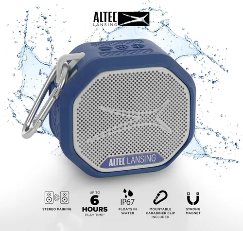 Miniatura 2 de Altec Lansing HYDRATREK - Altavoz Bluetooth magnético, impermeable IP67, altavoz portátil, emparejamiento inalámbrico verdadero, carga rápida USB-C