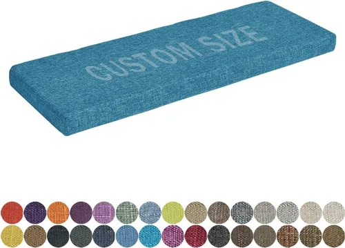 Miniatura 10 de Cojín de banco de tamaño personalizado, 30 colores, cojín de asiento de ventana panorámica, espuma gruesa de tapicería de 1.18 pulgadas, 1.97
