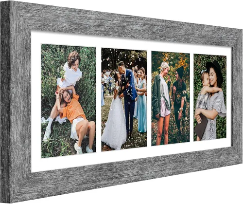 Miniatura 824 de Marcos de Fotos Collage de 13.5X15.5 con 7 Aberturas para Fotos de 4X6, Marco de Fotos Múltiples con Paspartú para Decoración de Pared, Grano