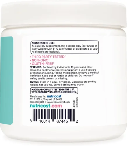 Miniatura 4 de Nutricost Monohidrato de creatina en polvo para mujeres, micronizado, sin sabor, 50 porciones - vegetariano, sin OMG, sin gluten