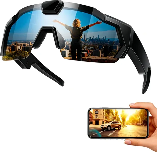 Miniatura 12 de POV - Lentes de sol de béisbol 4K con cámara, lentes de cámara inteligente para hombres y mujeres, gafas de sol con cámaras con tarjeta SD de 32 GB