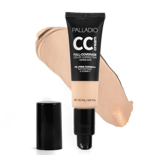 Miniatura 19 de Palladio Crema CC de Corrección de Color de Cobertura Completa, Sin Aceite con Péptidos y Vitamina C, Base de Cobertura Ajustable