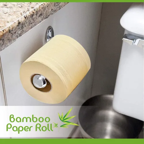 Miniatura 7 de WBM Care Toallas de papel de bambú, fuertes y flexibles, de 3 capas, diseñadas para pieles sensibles, sin árboles, baño totalmente natural