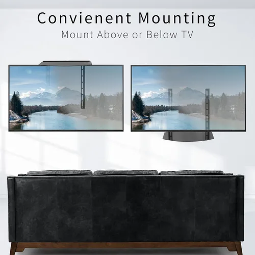 Miniatura 6 de VIVO Soporte de pared VESA para debajo o por encima de TV con inclinación, estante de almacenamiento de vidrio para reproductor de DVD, caja