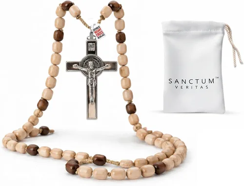 Miniatura 12 de Rosario italiano con bendición apostólica del Papa León XIV – Collar católico de cuentas grandes para espejo de coche, Primera Comunión, regalo
