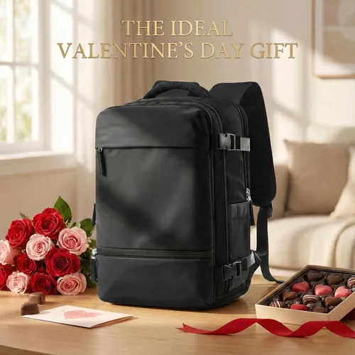 Miniatura 2 de Mochila de viaje Suwasp para mujer aprobada por aerolíneas, equipaje de mano aprobado para vuelos, mochila para hombre, Negro, Mediana, Moderno