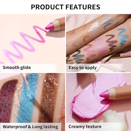 Miniatura 3 de Oulac Twist-Up Sombra de Ojos Brillante en Barra – Maquillaje de Ojos Vegano y Libre de Crueldad con Textura Cremoso y Mezclable, Resistente al 01