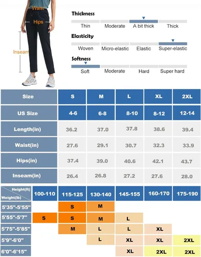 Miniatura 4 de KUTAPU Women Golf Pants Straight Leg Drawstring Ankle Pants Athletic Sweatpants with Pockets