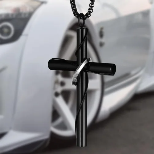 Miniatura 2 de Collar de cruz para espejo retrovisor de coche, accesorios para colgar, colgante para hombres y mujeres, adorno de cruz cristiana, dije de Jesús