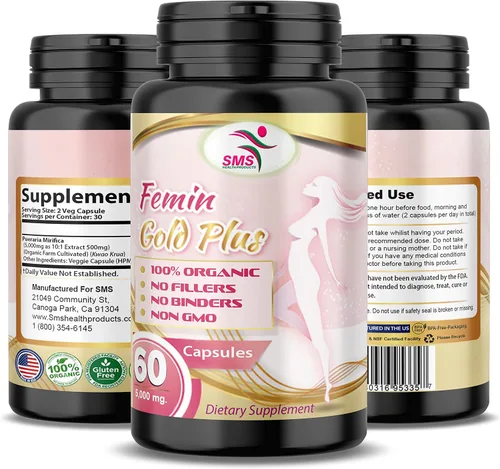 Miniatura 4 de Pueraria Mirifica Capsules, sin rellenos, 1000 mg diarios, suplemento de extracto de raíz orgánico, 60 cápsulas vegetales para hombres, mujeres