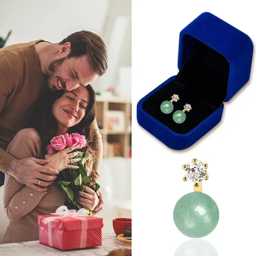 Miniatura 40 de Jade Earrings Studs,Green Jade Earrings for Women,925 Sterling Silver Earrings Studs for Sensitive Ears,Handmade Jade Earrings for Birthday