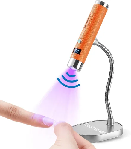 Mini Lámpara UV para Uñas de Gel - Lámpara de Curación Rápida de Flash Manual con Soporte - Recargable Lámpara UV LED de Curación con Sensor