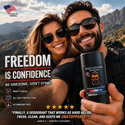 Miniatura 3 de Desodorante para hombres – Desodorante para hombre sin aluminio – Desodorantes naturales de tamaño de viaje – Protección contra el sudor