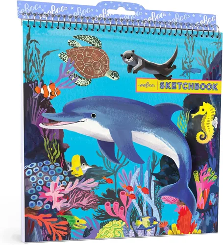 Miniatura 12 de eeBoo: Shark & Friends Cuaderno de bocetos en blanco encuadernado en espiral, 60 páginas, papel de 4.94 oz/m², 95 libras, 8.5 x 11, ecológico