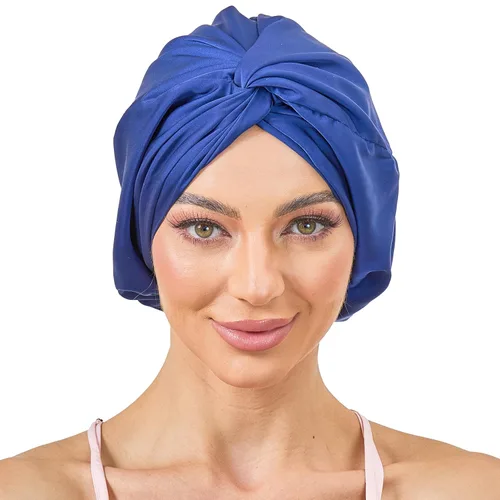 Miniatura 19 de Gorro de satén de seda ajustable para envolver el cabello para dormir, gorro de dormir de doble capa, turbante nocturno para cabello largo y rizado