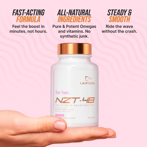 Miniatura 6 de NZT-48 Potenciador cerebral femenino premium para ella, suplemento cerebral para memoria, enfoque, energía natural + alivio del estrés, GABA