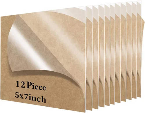 12 hojas acrílicas transparentes de 5 x 7 pulgadas, láminas acrílicas en blanco, hoja acrílica de 1/8 pulgadas de grosor (0.118 in) de grosor,