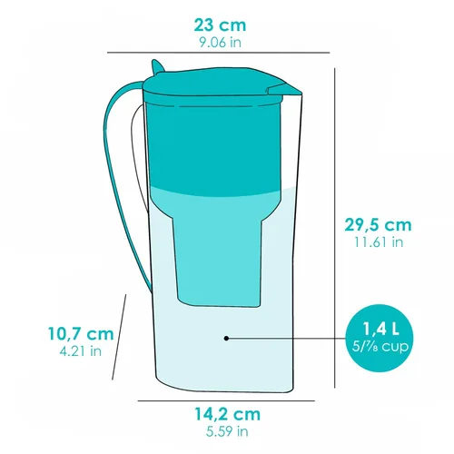 Miniatura 2 de Alkanatur Jarra de filtro de agua de hidrógeno alcalino, elimina fluoruro, cloro, microplásticos, PFA, carbón de coco activado con plomo, ionizador
