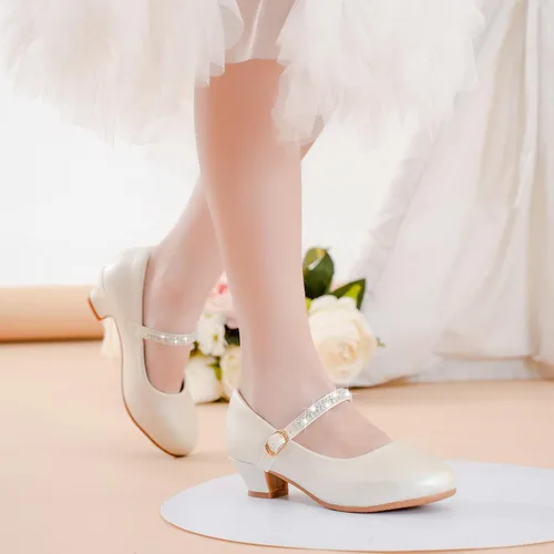 Miniatura 8 de Motasha Zapatos de vestir para niñas pequeñas, zapatos de princesa con purpurina Mary Jane para niñas, tacones bajos, fiesta, boda, para niños