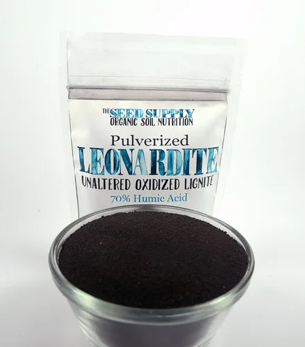Leonardita pulverizada de 10 libras - Lignita oxidada, natural inalterada, 70% de ácido húmico