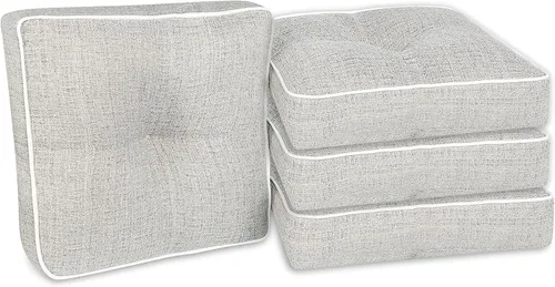 Miniatura 10 de Suntastic O'Linen - Juego de 4 cojines de mimbre para asiento de exterior e interior, para muebles de patio, 18 x 19 x 5 pulgadas, naranja quemado