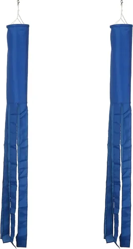 Miniatura 8 de Black Flag WindSock - Paquete de 2 calcetines de viento a rayas para patio y bandera de jardín, 60 pulgadas