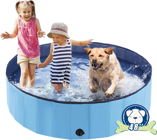 Miniatura 11 de Eooqi Piscina plegable para perros, bañera portátil para mascotas y piscina infantil, bañera plegable para cachorros, perros pequeños, medianos