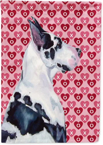 Miniatura 257 de Caroline's Treasures SS4484GF Bandera de jardín con diseño de bulldog inglés y corazones para el Día de San Valentín, bandera decorativa para patio