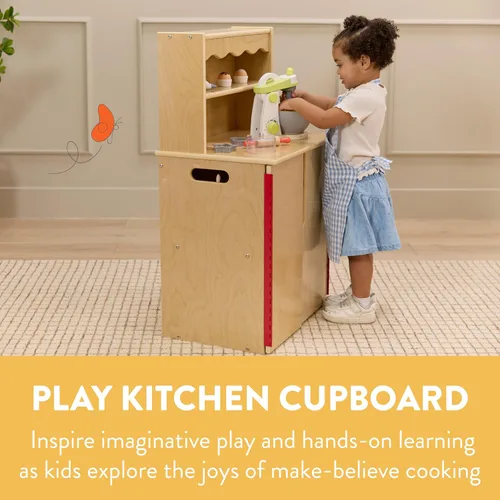 Miniatura 3 de Chef's Station - Armario de cocina de madera para niños, juego de madera, natural