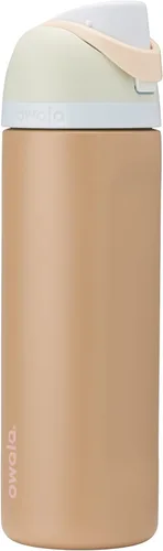 Owala FreeSip - Botella de agua aislada de acero inoxidable con popote para deportes y viajes, botella de agua deportiva sin BPA, 24 onzas, Muddy