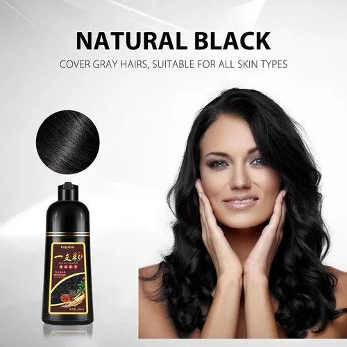 Miniatura 2 de Champú instantáneo para cabello negro de 16.9 fl oz para hombres y mujeres, champú de tinte para el cabello 3 en 1, cobertura del cabello 100%
