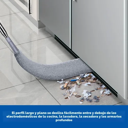Miniatura 7 de Limpiador de Polvo Retráctil para Espacios Estrechos, Herramientas de Limpieza con 2 Paños de Microfibra para Quitar el Polvo, Mango Largo de 60