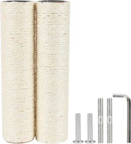 Miniatura 14 de Poste rascador de árbol para gatos de 2.9 in de diámetro, piezas de poste de sisal de repuesto para torre de gato (M10, 9,84 pulgadas/9.8 in)