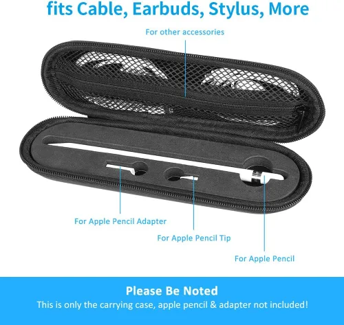 Miniatura 5 de TITACUTE iPencil - Funda de transporte compatible con Apple Pencil de 2ª generación para iPad Pro, funda con doble cremallera, funda protectora