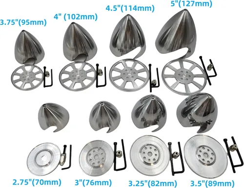 Miniatura 4 de Hélice de metal Spinner de diámetro 2.756 in-5.000 in CNC Plane Spinner para motor de gasolina DLE DLE20 DLE30 DLE55 DLE111 DLE222 RC Airplane