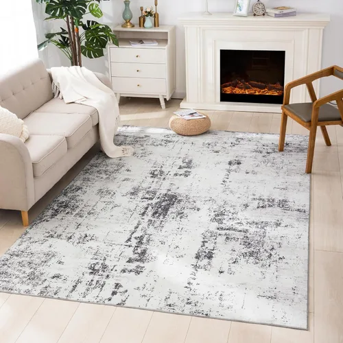 Miniatura 52 de Carvapet 9x12 Alfombras grandes para sala de estar y dormitorio, alfombra moderna lavable azul de pelo bajo con respaldo de goma, plegable, alfombra
