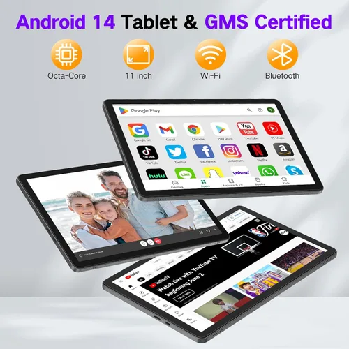 Miniatura 2 de JUNYANG Tablet Android 14 de 11 pulgadas con Octa-Core, 256 GB ROM 10 GB RAM (expansión de 2 TB), Tablet PC 2026 con batería de 8000 mAh, tableta