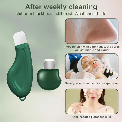 Miniatura 6 de 2 piezas de herramienta de eliminación de puntos negros, raspador facial de silicona para limpieza profunda, espátula limpiadora de poros, raspador