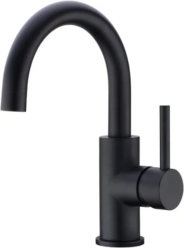 CREA Grifo de Baño Negro Níquel Cepillado, Grifo de Fregadero de Barra Húmeda Prep de Acero Inoxidable de Un Solo Orificio Pequeño de Cocina con