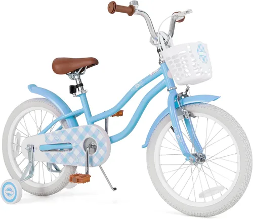 Miniatura 38 de BABY JOY Kids Bike, 12 14 16 18 20 Inch Boys Girls Bike w/Adjustable Seat, Removable Basket, Handbrake & Coaster Brake, Training Wheels or Turquesa